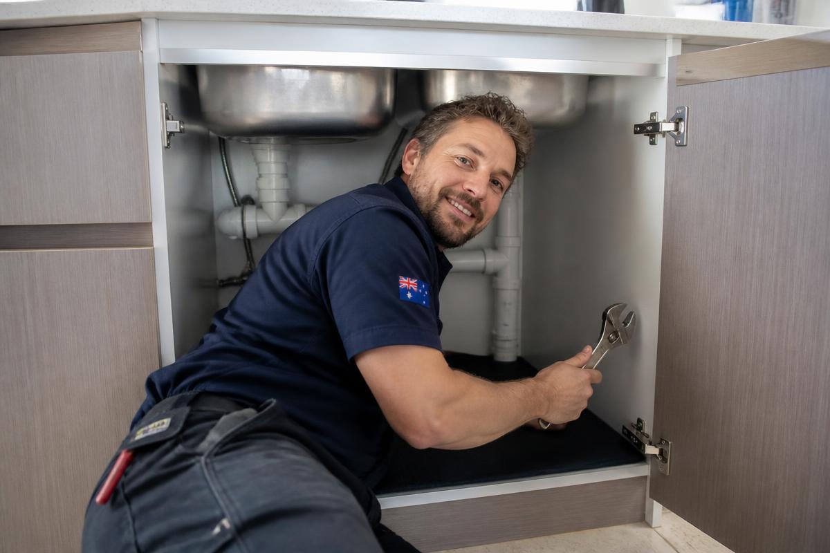 Plumbers working on the job